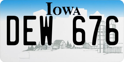IA license plate DEW676