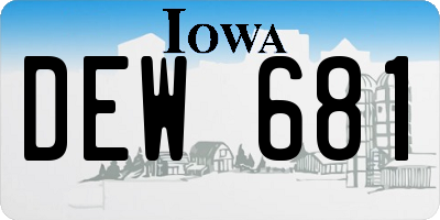 IA license plate DEW681
