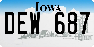 IA license plate DEW687