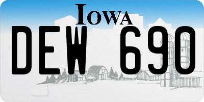 IA license plate DEW690