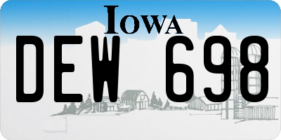 IA license plate DEW698
