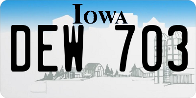 IA license plate DEW703