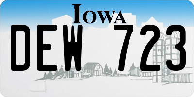 IA license plate DEW723