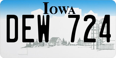 IA license plate DEW724