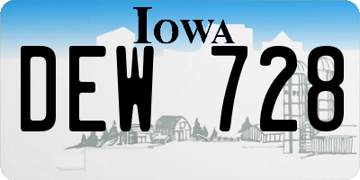 IA license plate DEW728