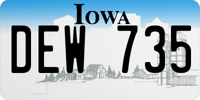 IA license plate DEW735