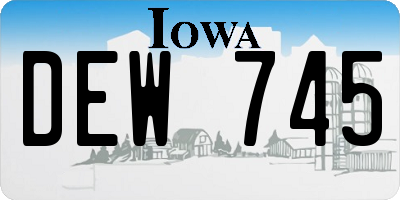 IA license plate DEW745