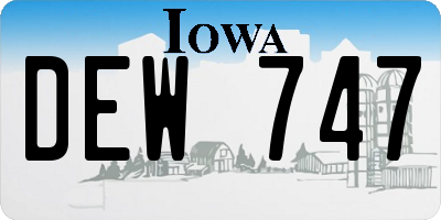 IA license plate DEW747
