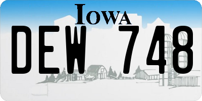 IA license plate DEW748