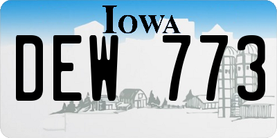 IA license plate DEW773