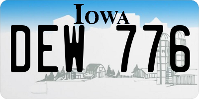 IA license plate DEW776