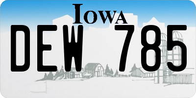 IA license plate DEW785