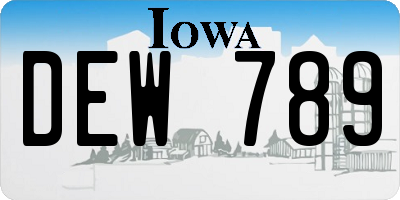 IA license plate DEW789