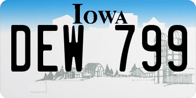 IA license plate DEW799