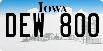 IA license plate DEW800