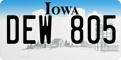 IA license plate DEW805