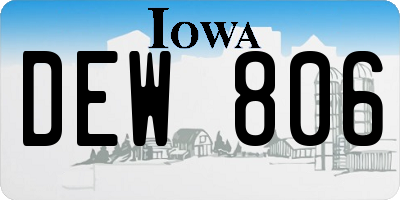 IA license plate DEW806