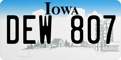 IA license plate DEW807