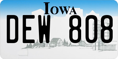 IA license plate DEW808