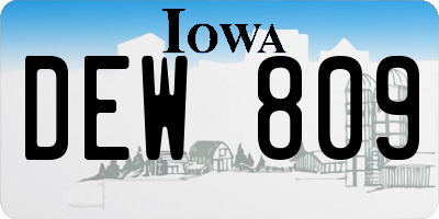IA license plate DEW809