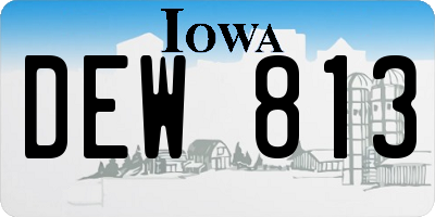 IA license plate DEW813