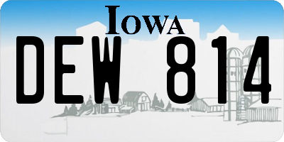 IA license plate DEW814