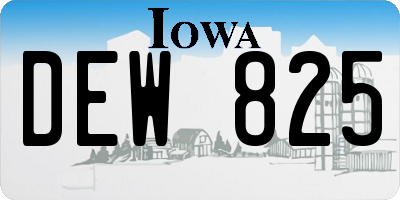 IA license plate DEW825