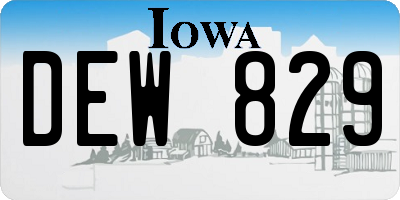 IA license plate DEW829