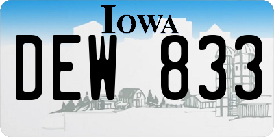 IA license plate DEW833