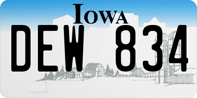 IA license plate DEW834