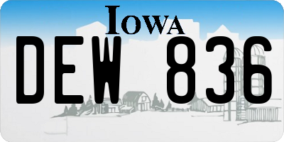 IA license plate DEW836