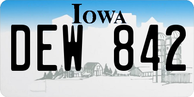 IA license plate DEW842