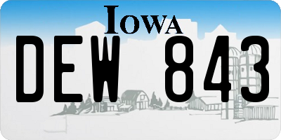 IA license plate DEW843