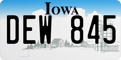 IA license plate DEW845