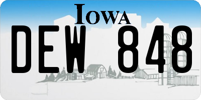IA license plate DEW848