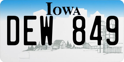 IA license plate DEW849