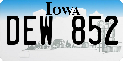 IA license plate DEW852