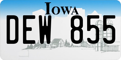 IA license plate DEW855