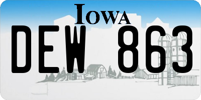 IA license plate DEW863