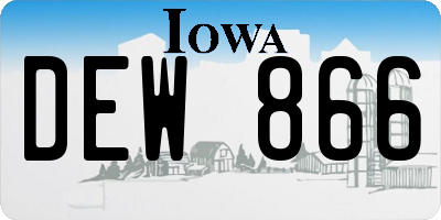 IA license plate DEW866