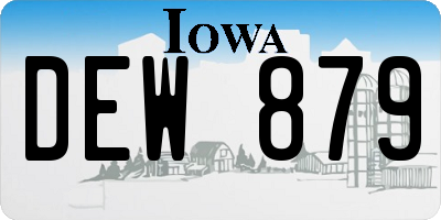 IA license plate DEW879