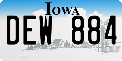 IA license plate DEW884