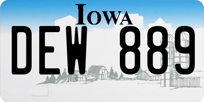 IA license plate DEW889