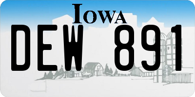 IA license plate DEW891