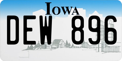 IA license plate DEW896