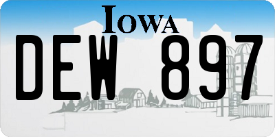 IA license plate DEW897