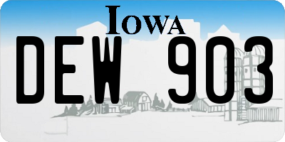 IA license plate DEW903