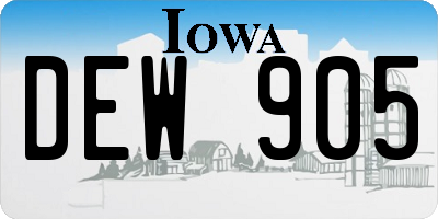 IA license plate DEW905