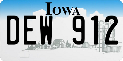 IA license plate DEW912