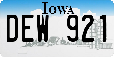 IA license plate DEW921